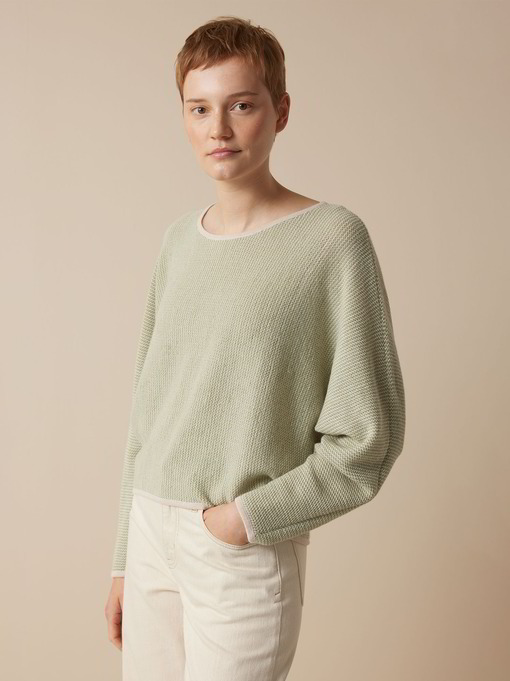 Pullover aus Alpakawolle, grün/weiss