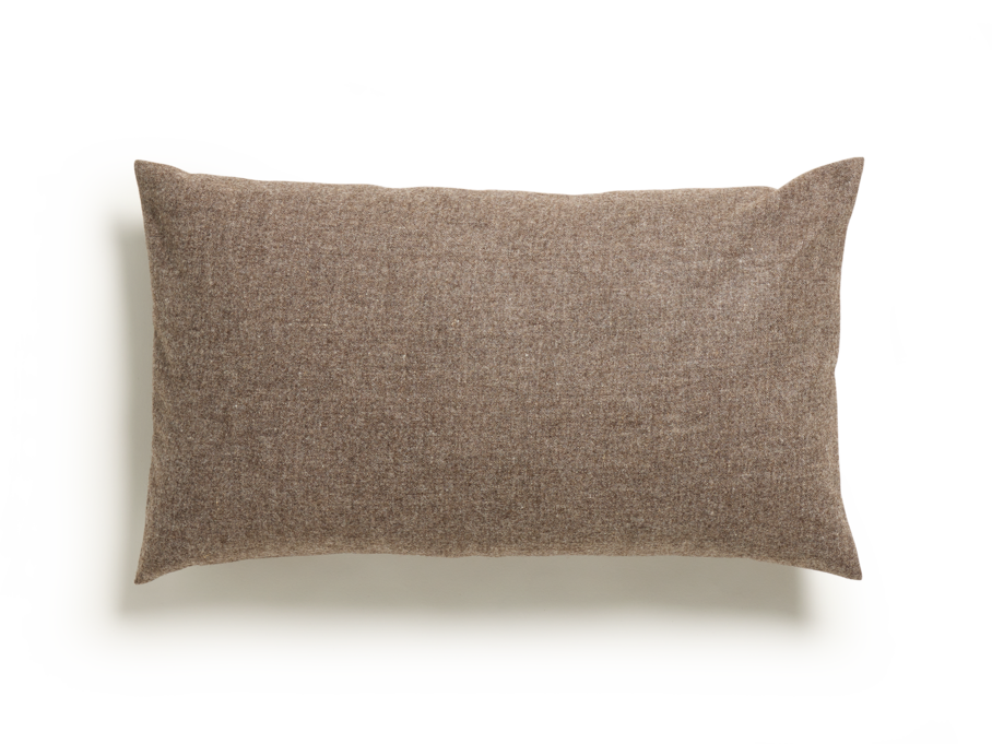 Set: Sofakissen mit Überzug, 55 x 80 cm, Überzug: Wollstoff Tano Natur Dunkel