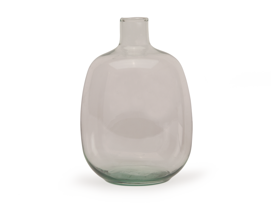 Vase aus Recyclingglas, mundgeblasen, Klarglas