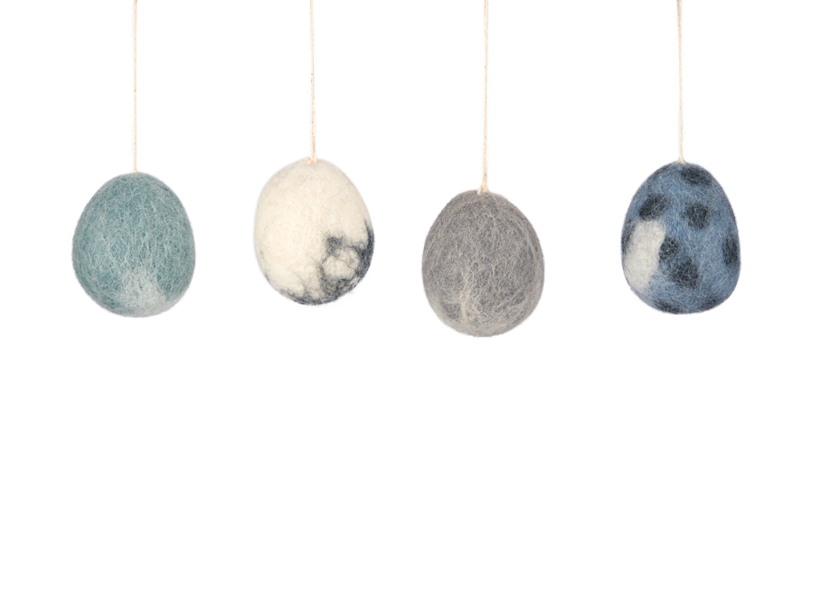 4er-Set Eier aqua