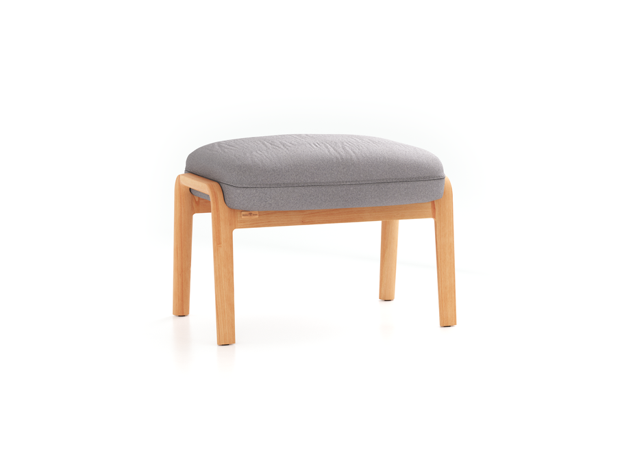 Hocker Ketil, Wollstoff Stavang Kiesel (62), Esche