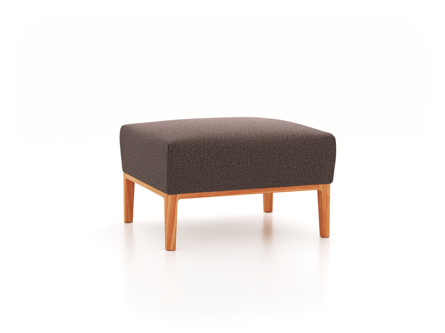 Hocker Lorea B 60 x T 60 x H 38.7 cm, mit Bezug Wollstoff Tano Natur Dunkel (81), Buche