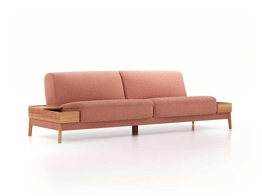 2er-Sofa Alani, B 212 x T 94 cm, Sitzhöhe in cm 44, mit Bezug Wollstoff Elverum Ziegel (85), Eiche