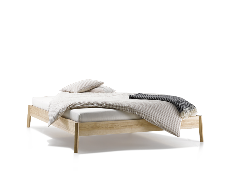 Bett Arne ohne Kopfhaupt, 100 x 200 cm, Kernesche | Grüne Erde