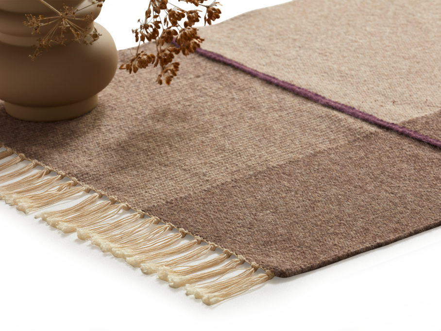 Naturteppich Kelim Mata, Sand/Pflaume