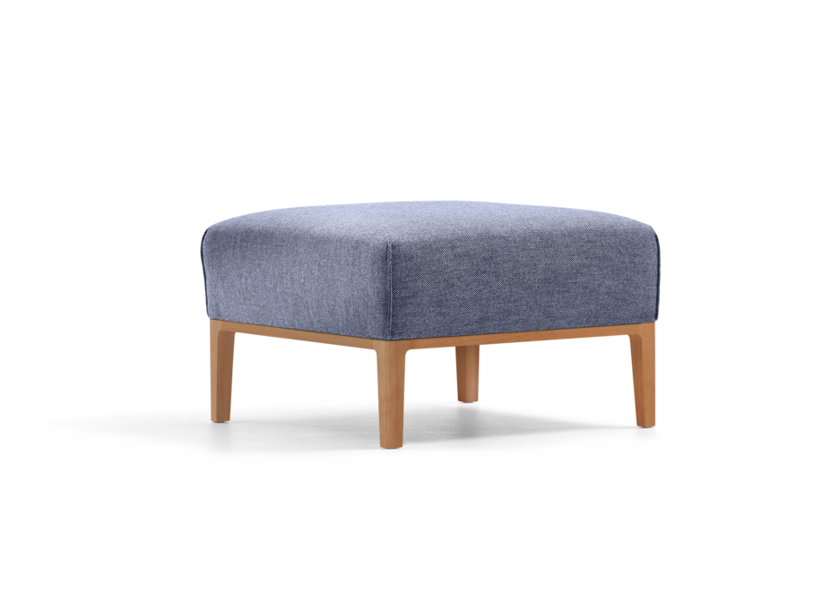 Hocker Lorea, Buche, mit Bezug Wollstoff Elverum Ozean