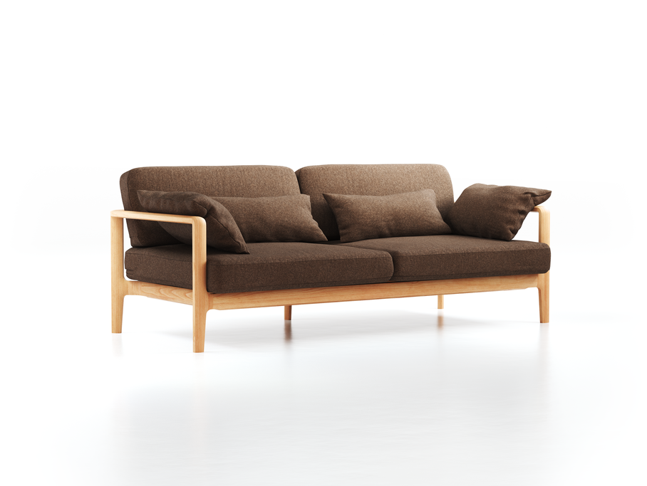 Einzelsofa Linera, breit, Wollstoff Stavang Torf (64), Buche