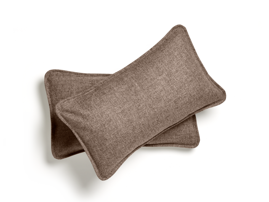2er-Set Sofakissen Doppio, 30 x 50 cm, Überzug: Wollstoff Tano Natur Dunkel
