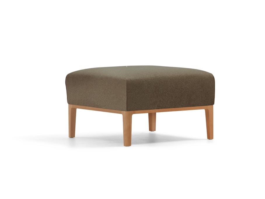 Hocker Lorea, Buche, mit Bezug Wollstoff Stavang Torf