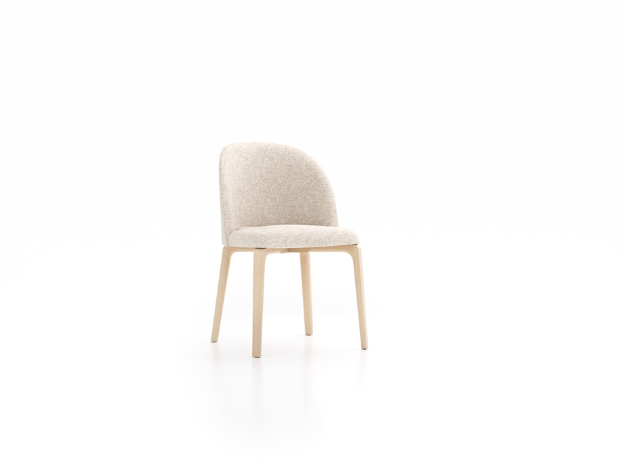 Stuhl Belmont ohne Armlehne 54X60/45X83/48 cm, mit Bezug, Wollstoff Tano Natur Hell (80), Esche