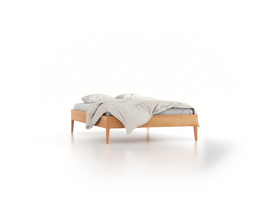 Bett Altro ohne Betthaupt, Fuß-Set vierkant/ konisch, 140 x 200 cm, Buche