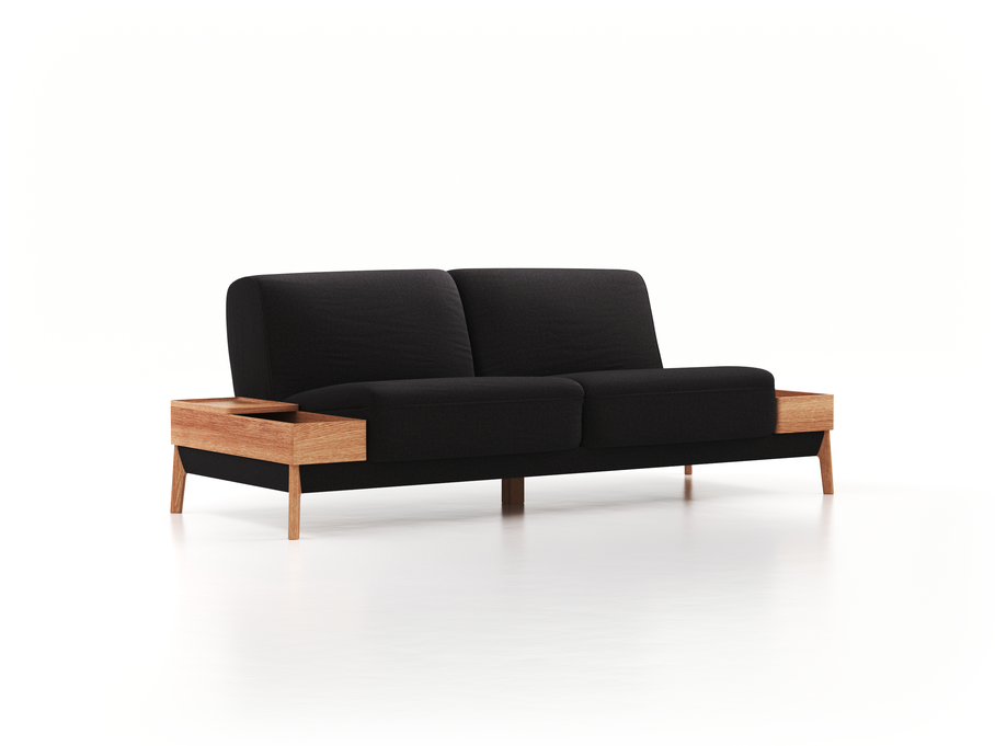 2er-Sofa Alani, B 252 x T94 cm, Sitzhöhe in cm 44, mit Bezug Wollstoff Stavang Schiefer (60), Eiche