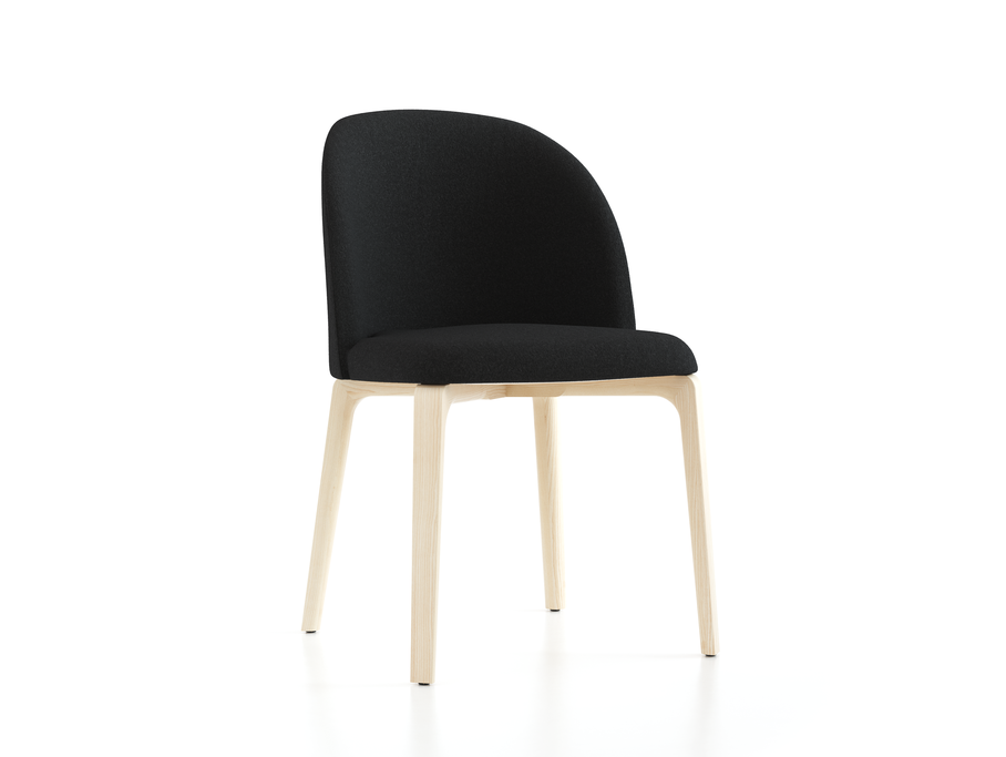 Stuhl Belmont ohne Armlehne 54X60/45X83/48 cm, mit Bezug, Wollstoff Stavang Schiefer (60), Esche