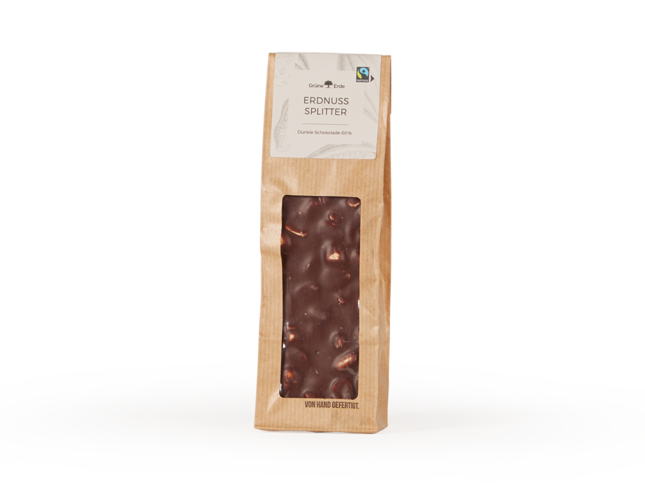 Bio Edelschokolade 60 % mit Erdnuss-Splitter