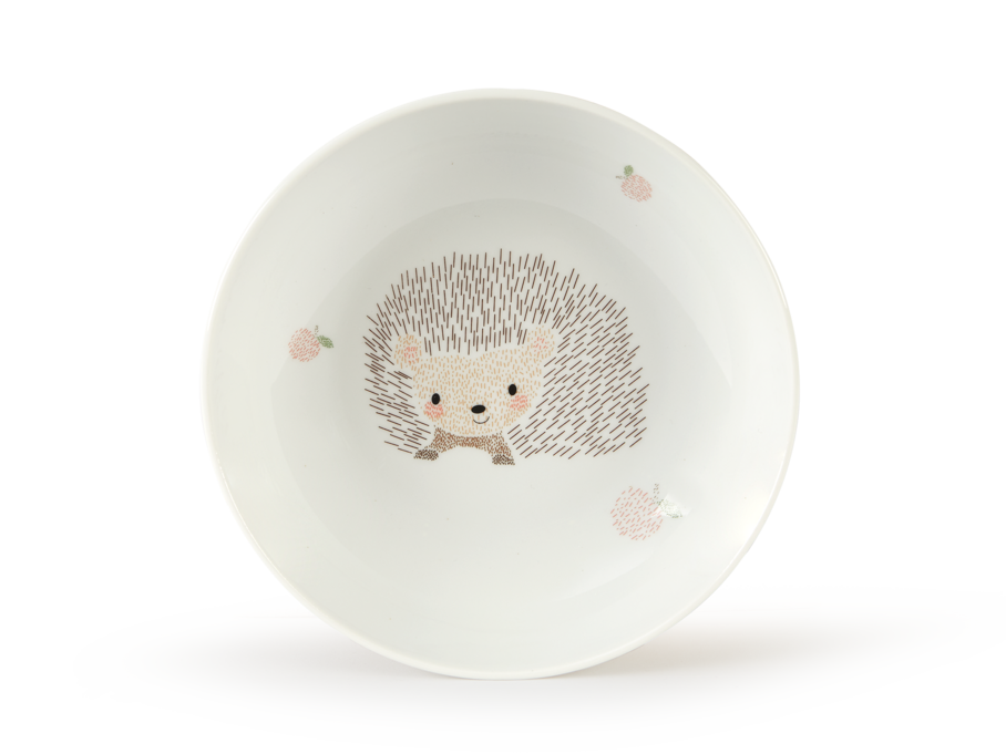 Müslischale mit Igelmotiv, Porzellan