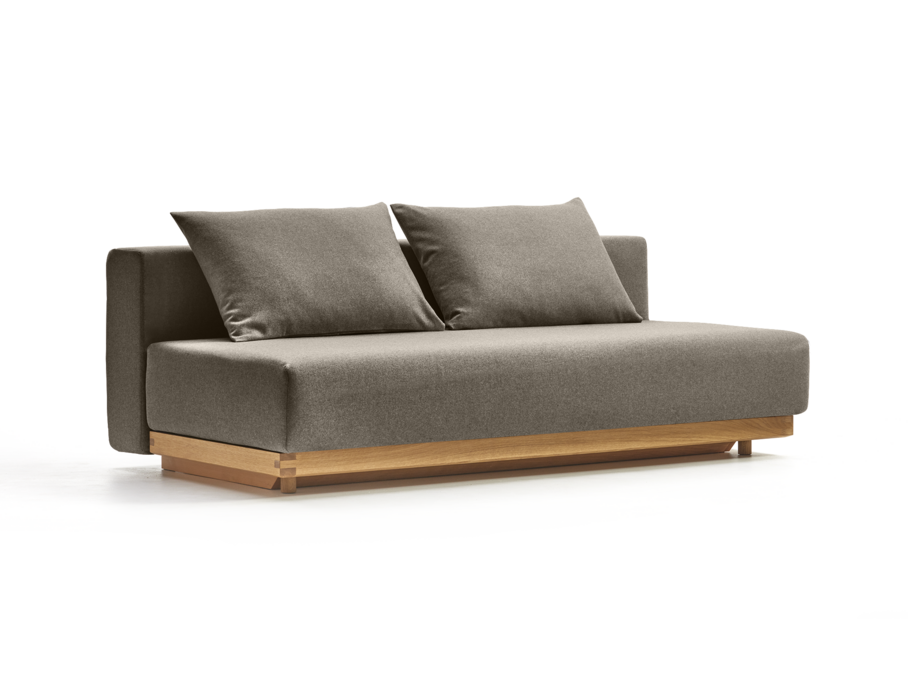 Schlafsofa Nebo, Bezug Wollstoff Stavang Torf, Eiche, inkl. 2 Kissen