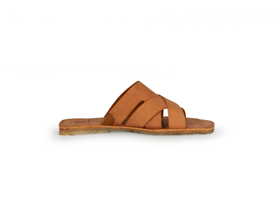 Lederpantolette, tobacoo