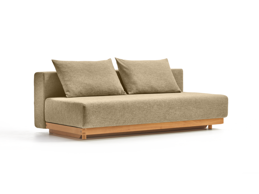 Schlafsofa Nebo, Bezug Wollstoff Elverum Haselnuss, Buche, inkl. 2 Kissen