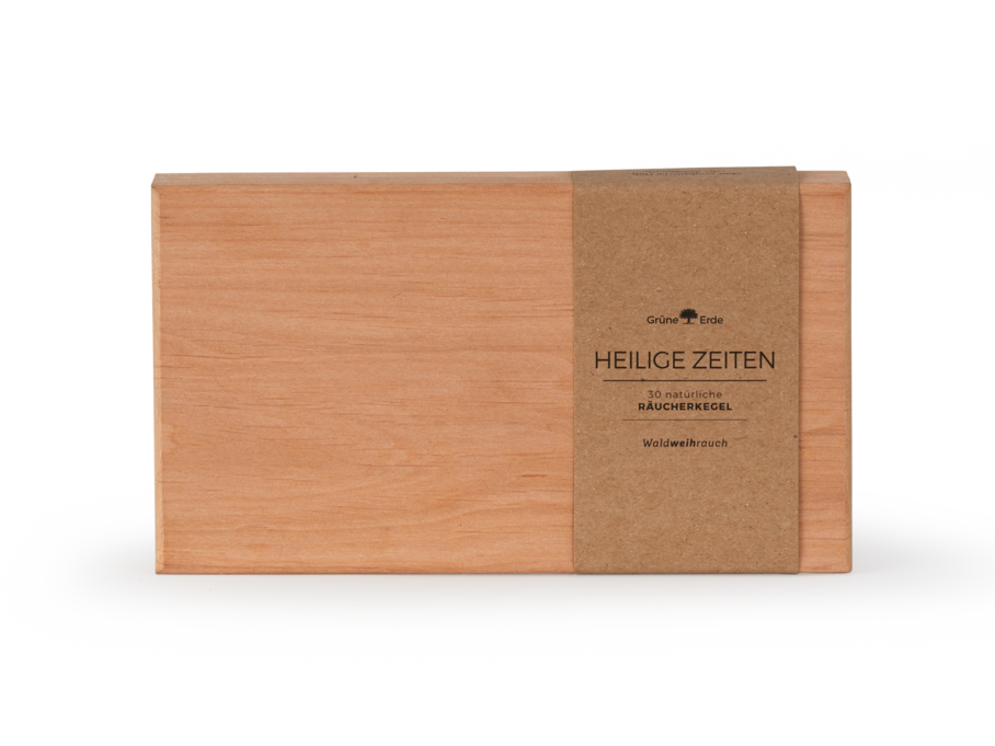 Räucherkegel Heilige Zeiten im Holzkistchen, 30 Kegel