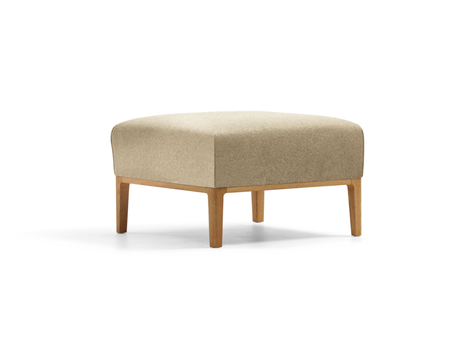 Hocker Lorea, mit Bezug Wollstoff Stavang Sand