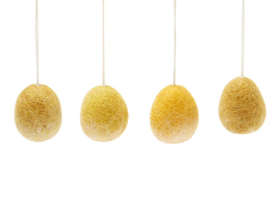 4er Set Eier gelb