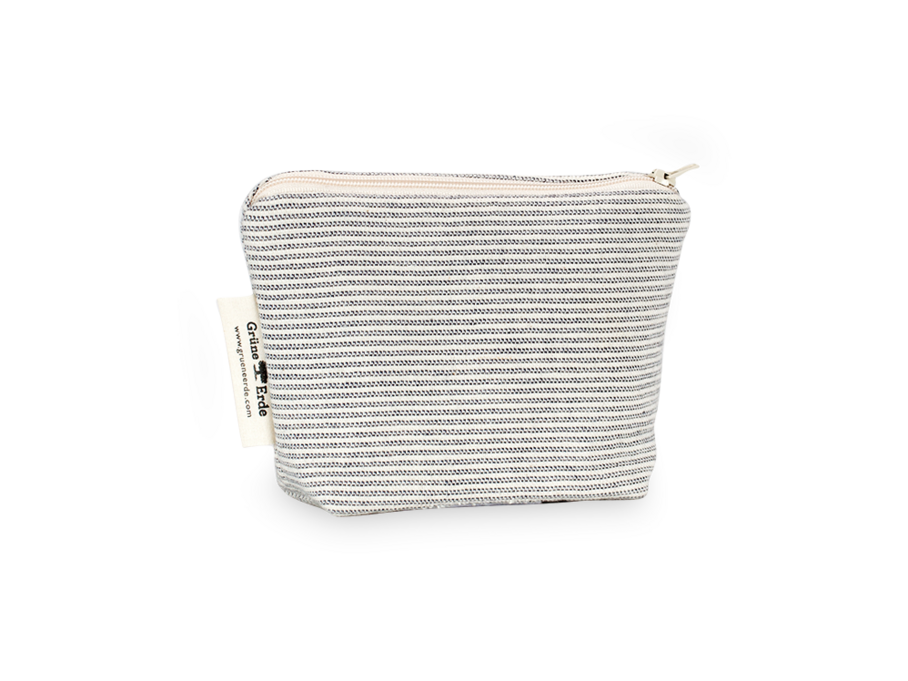 Kosmetiktasche klein Graphit gestreift