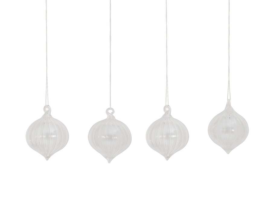 4er-Set Christbaumkugel in Zwiebelform, Conturax, mundgeblasen