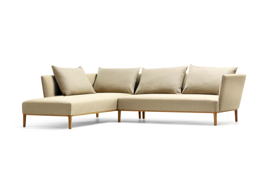 Lorea Ecksofa, Eiche, mit Bezug Wollstoff Stavang Sand