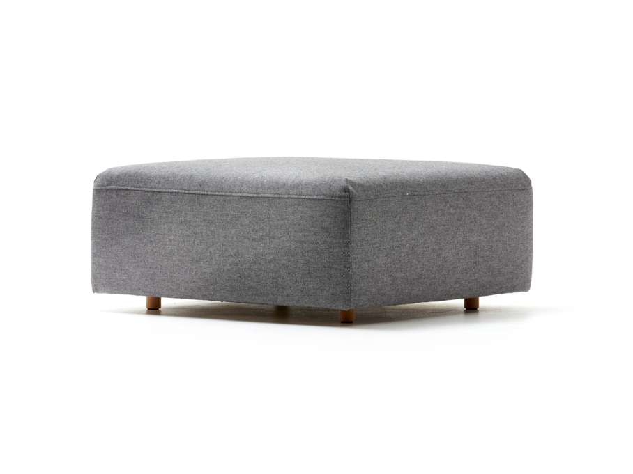 Hocker Sereno, bodennah, Buche, Wollstoff Elverum Mocca