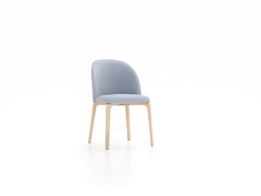 Stuhl Belmont ohne Armlehne 54X60/45X83/48 cm, mit Bezug, Wollstoff Elverum Blaugrau (83), Esche