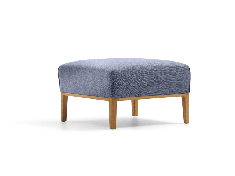 Hocker Lorea, Eiche, mit Bezug Wollstoff Elverum Ozean