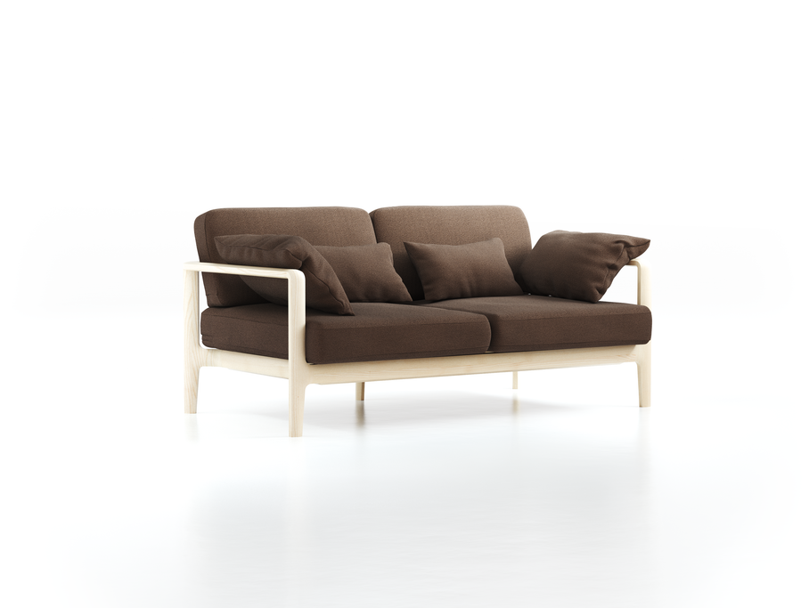 Einzelsofa Linera, schmal, Wollstoff Kaland Torf (70), Esche