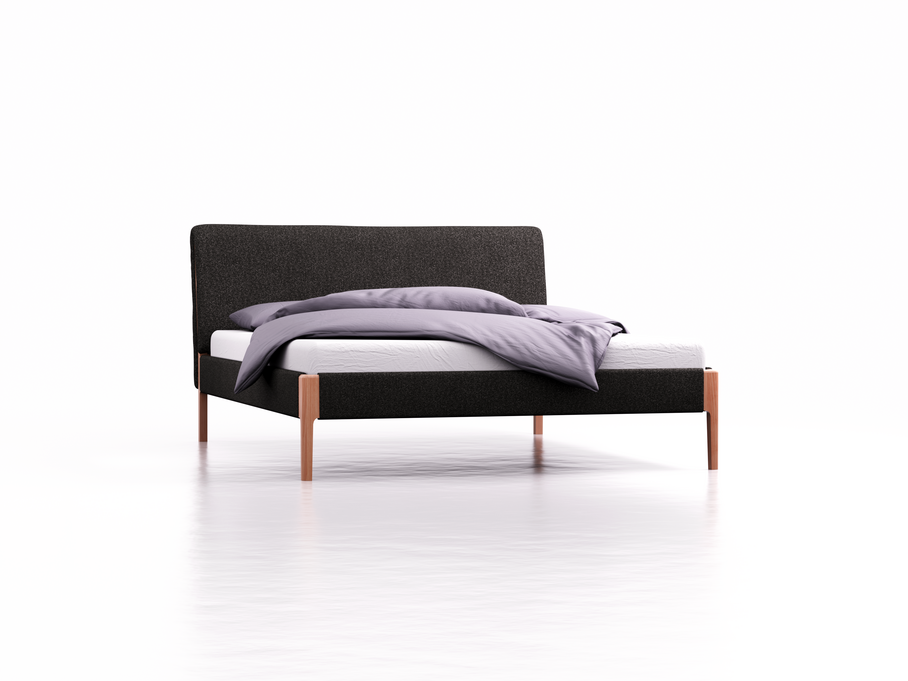Polsterbett Lorea 160x200 cm, Buche, mit Bezug Stavang Schiefer
