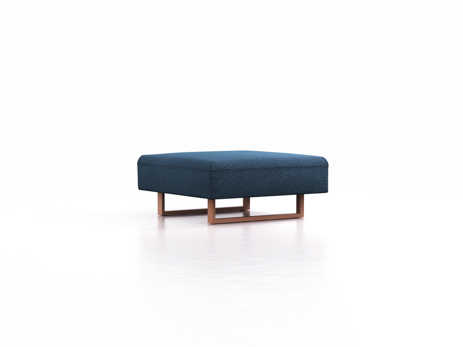 Hocker Sereno, B96xT96cm, Sitzhöhe 43 cm, Kufenfuß Buche, Wollstoff Elverum Ozean