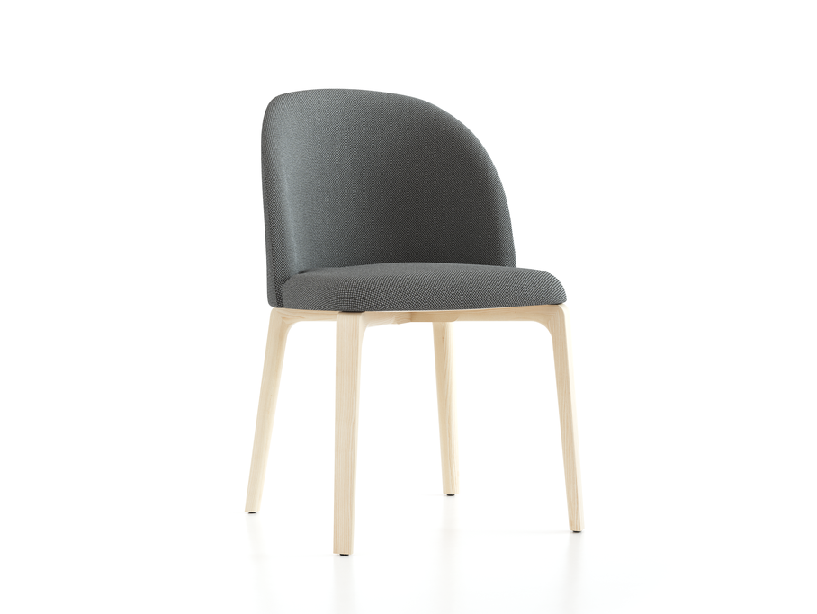Stuhl Belmont ohne Armlehne 54X60/45X83/48 cm, mit Bezug, Wollstoff Elverum Mocca (73), Esche