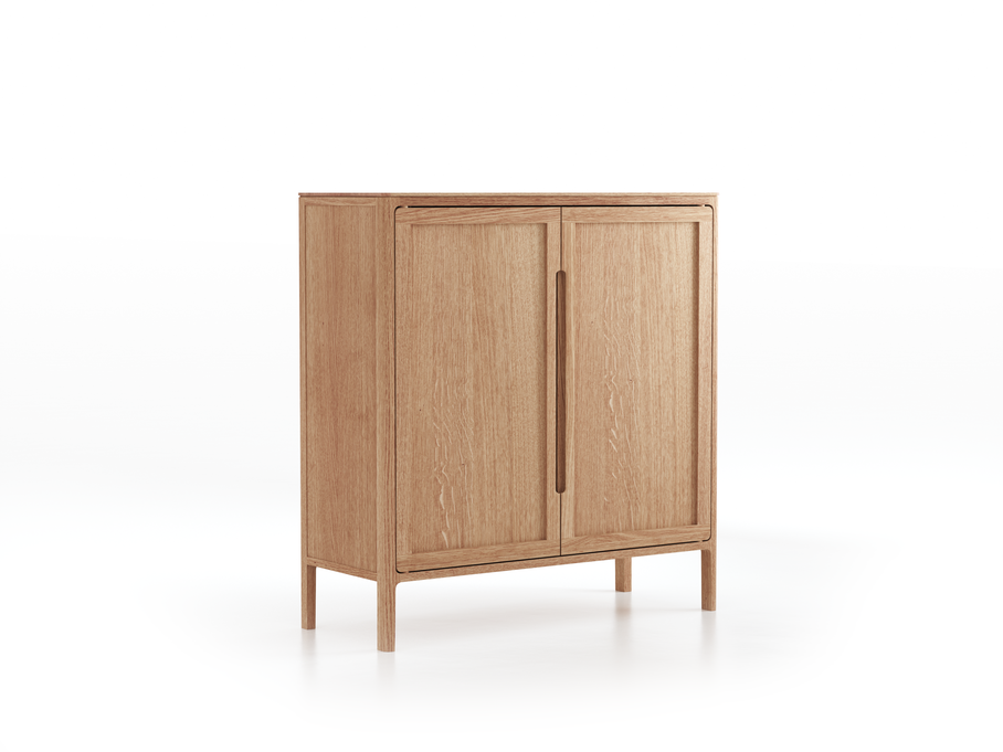 Vitrine Tenso, H= 106.4, Türfüllung Holz, Eiche