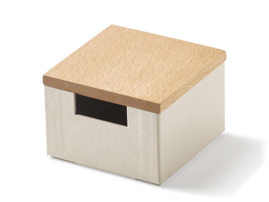 Scribble Kartonbox mit Holzdeckel Buche