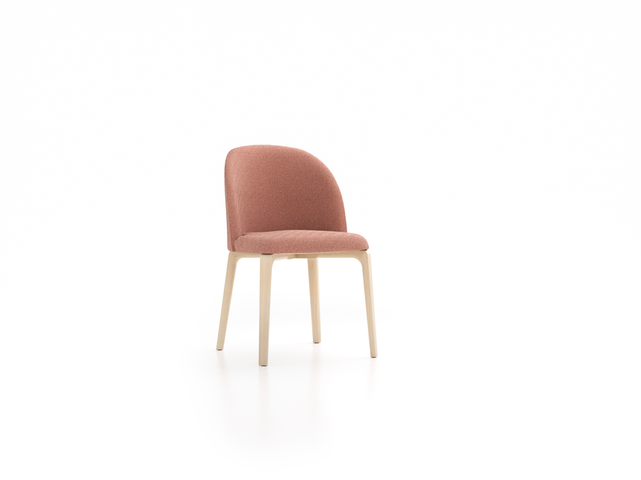Stuhl Belmont ohne Armlehne 54X60/45X83/48 cm, mit Bezug, Wollstoff Elverum Ziegel (85), Esche