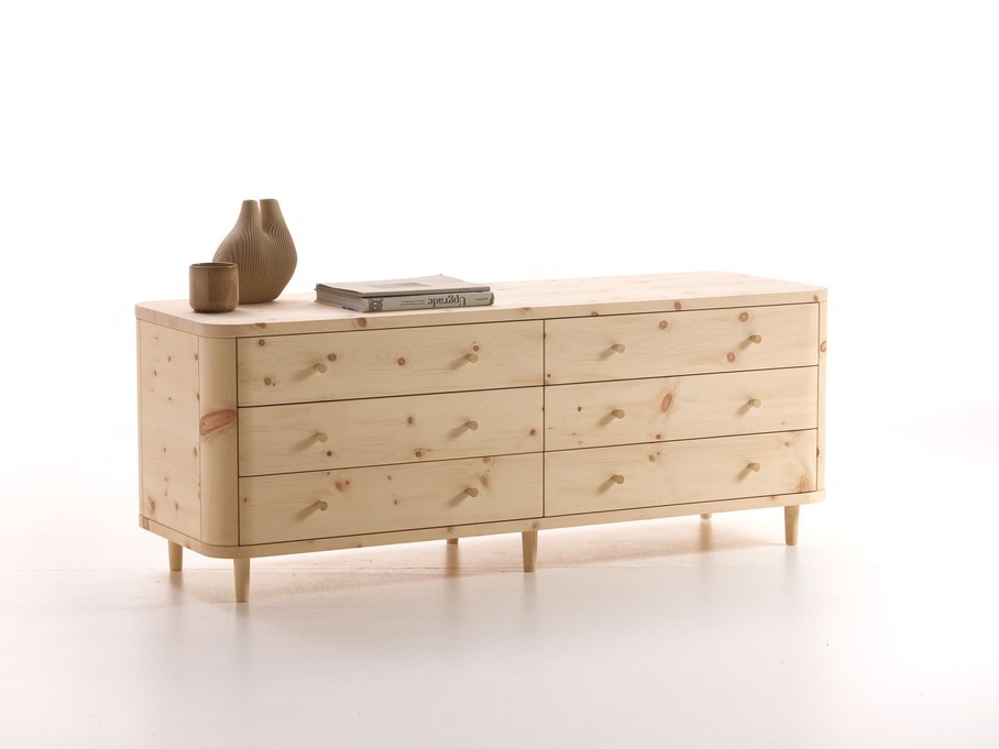 Schrank Tonda, 6 Laden, Zirbe