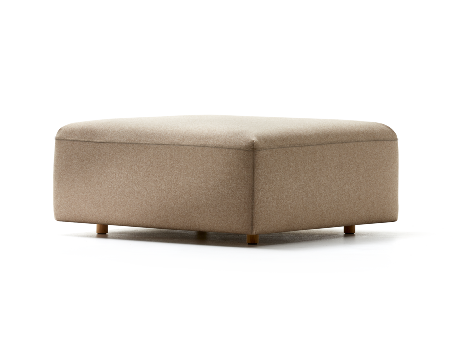 Hocker Sereno, bodennah, Eiche, Wollstoff Stavang Haselnuss