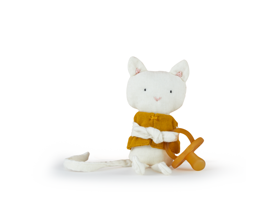 Schnullerhalter Katze Kasimir, natur