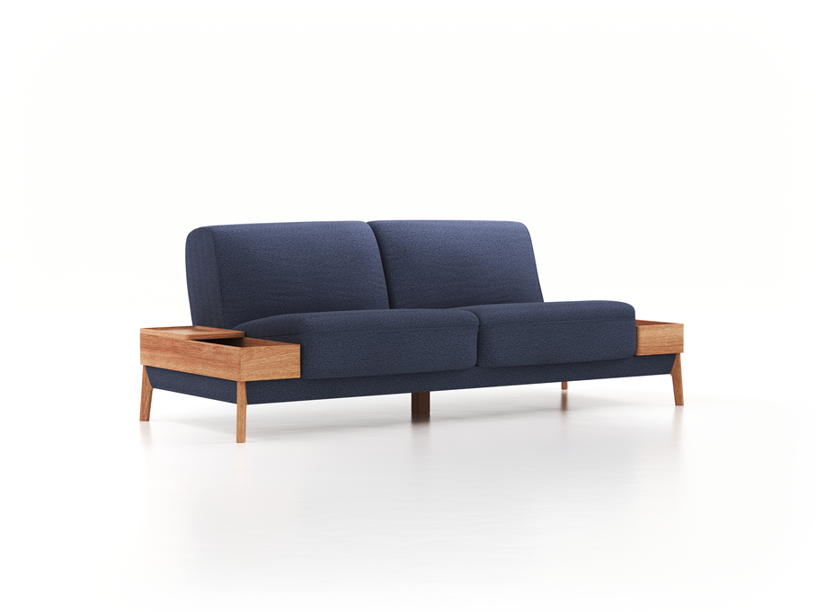 2er-Sofa Alani, B 252 x T94 cm, Sitzhöhe in cm 44, mit Bezug Wollstoff Elverum Ozean (75), Eiche