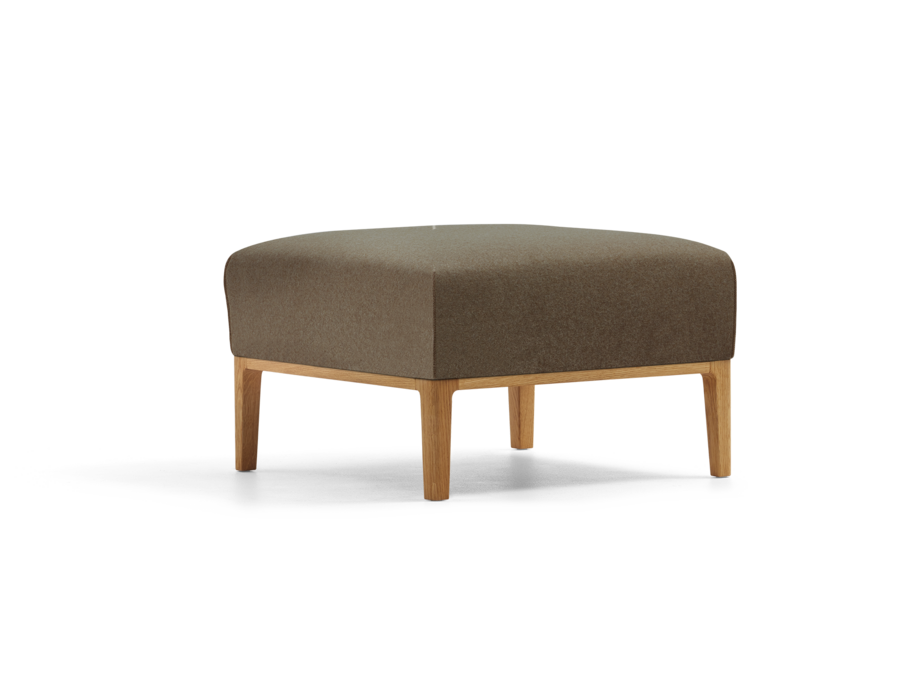 Hocker Lorea, Eiche, mit Bezug Wollstoff Stavang Torf