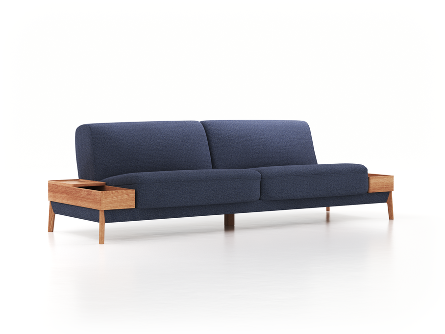2er-Sofa Alani, B 212 x T 94 cm, Sitzhöhe in cm 44, mit Bezug Wollstoff Elverum Ozean (75), Eiche