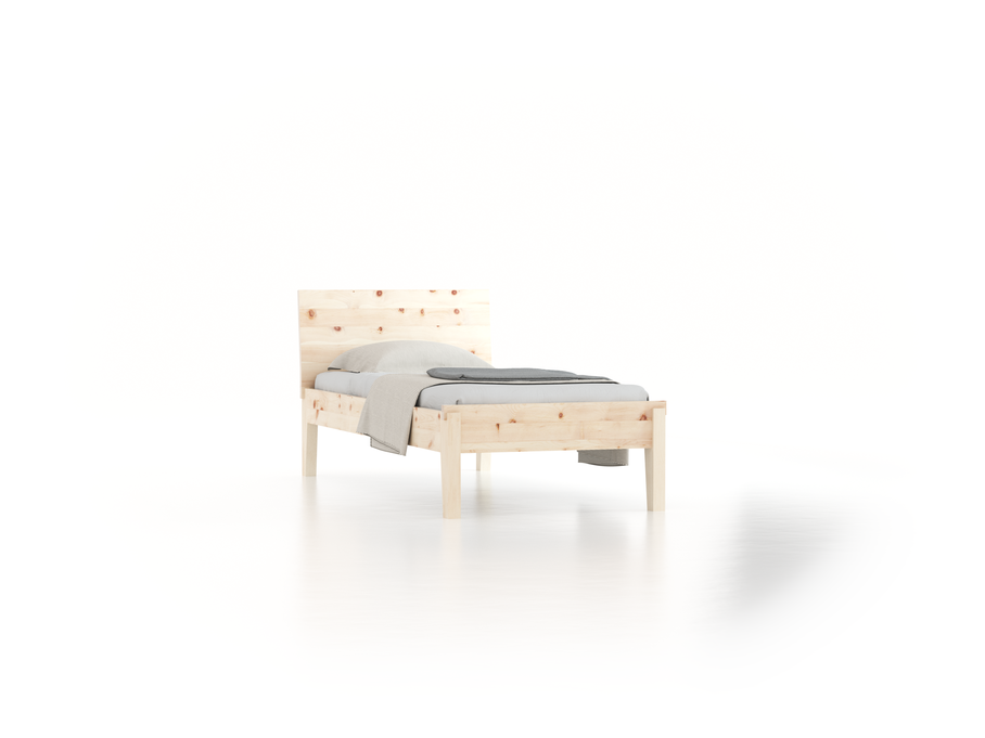 Bett Alpina mit Betthaupt, 90 x 210 cm, Zirbe