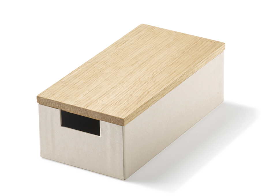 Scribble Kartonbox mit Holzdeckel Eiche