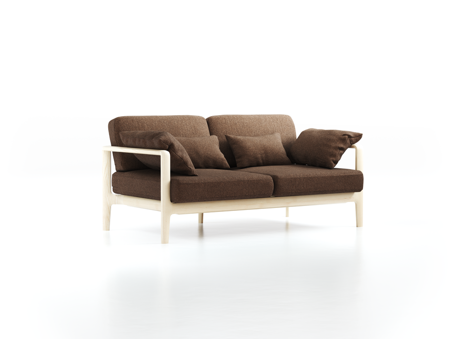 Einzelsofa Linera, schmal, Wollstoff Stavang Torf (64), Esche