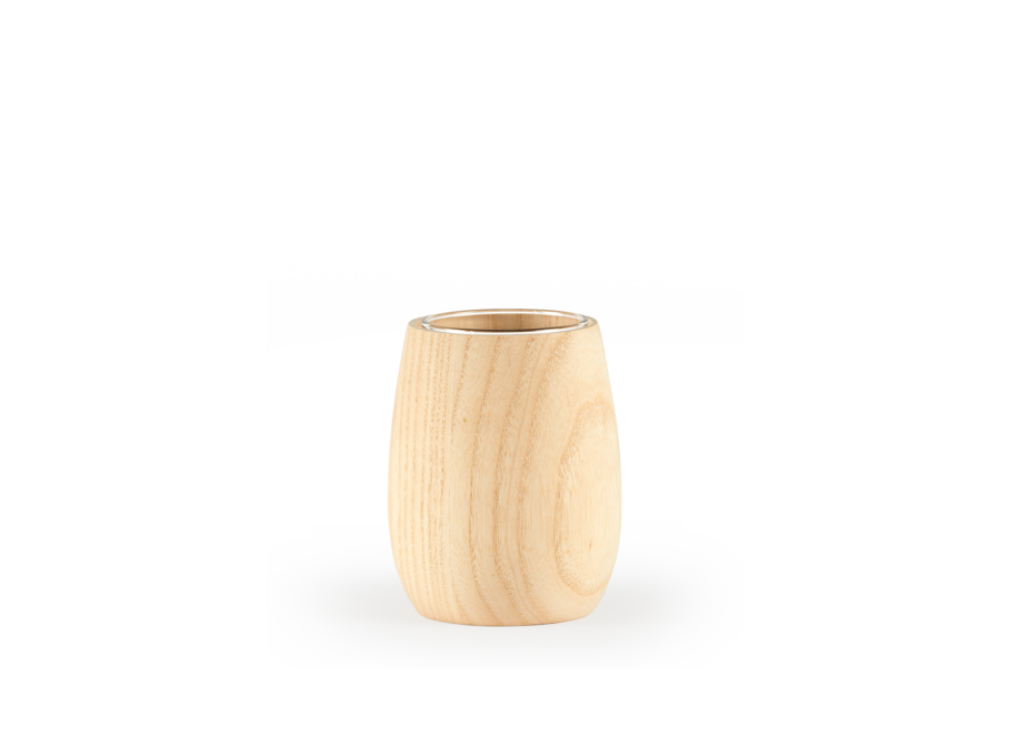 Vase aus Eschenholz, inkl. Glaseinsatz