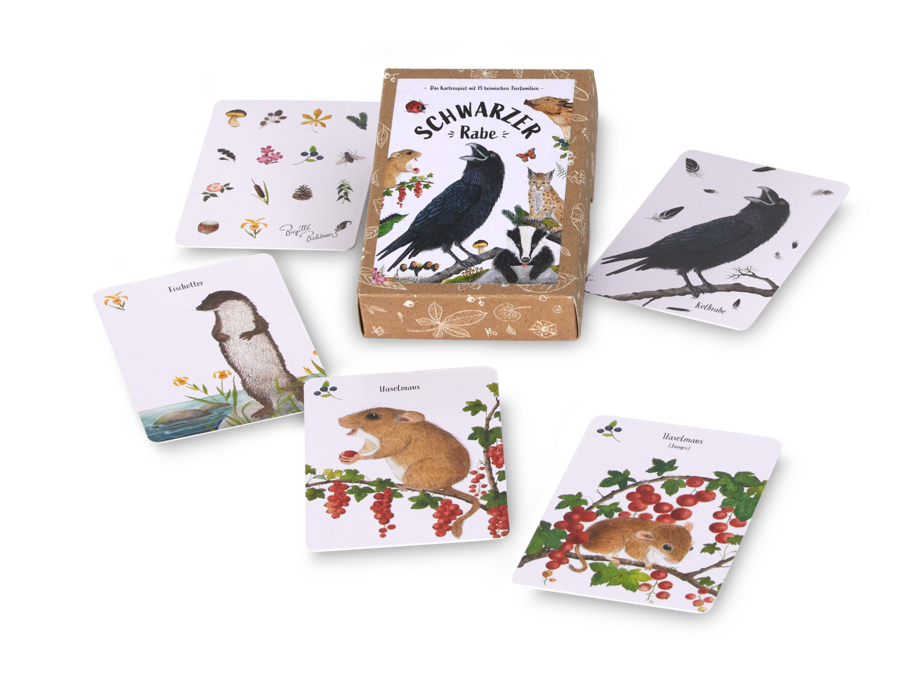 Kartenspiel - Schwarzer Rabe, 15 Tierfamilien