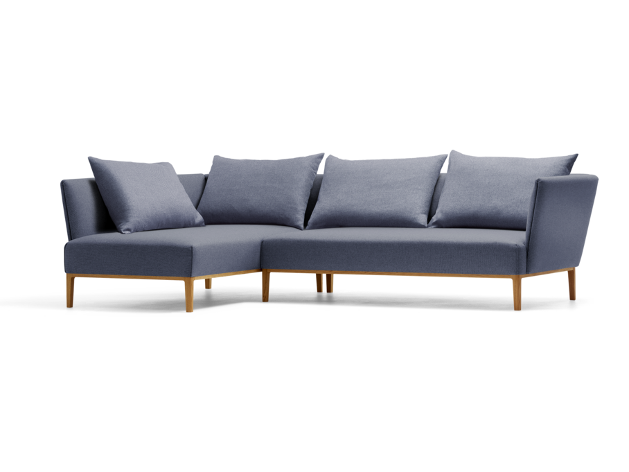 Lorea Ecksofa, Eiche, mit Bezug Wollstoff Elverum Ozean